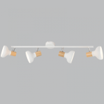 Alina Metal And Wood Finish Quadruple Spotlight White