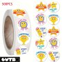 GUTBD Cartoon Encouragement Stickers 500pcs PVC Star Trophy Cute Decorative Seals Self-Adhesive Waterproof Decals For Phones Laptops Envelopes Skateboards - Multicolor Positive Message Reward