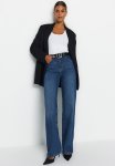 Dark Blue High Waist Wide Leg Jeans
