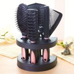 5PCS SET Hairdressing Brush Holder Set Hair Styling Brush With Mirror Hairdressing Comb For All Hair Types