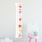 Abstract Floral Height Chart Wall Sticker