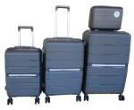 Smte Unbreakable Travel Luggage 4 Piece Suitcases Spinner Dark Grey With Keychain