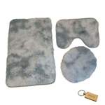 Plush Smte-sumptuous Comfort: And Fluffy Toilet Seat Cover+smte Keyring Silver Mix With Keychain