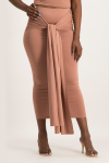 Savannah Wrap Tie Detail Skirt - Blush - M