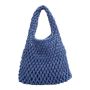 Rocking Blue Mesh Eyelid String Quilted Argyle Handbag