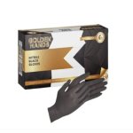 Gloves Nitrile Med Black 100PC
