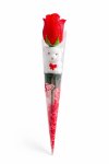 Valentines Artificial Scented Red Rose With Teddy 36 Cm