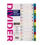 Meeco A4 Index Board Jan-dec Bright