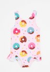 PoP Candy Frilled Hem One Piece Swimsuit-pink
