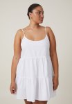 Cotton On Plus Summer Tiered MINI Dress - White