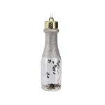 Bottle Pet 4X14CM Transparent Bottle With Glitter Inside Silver