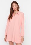 Buttoned Shirt Dress - Pink