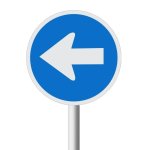 Proceed Left Only Road Sign R105