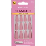 Beauty Topic Glam & Lux Medium Coffin Pink Nail Set 24 PACK