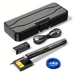 Rechargeable Lithium Battery MINI USB Soldering Iron - Temperature Adjustable 500MAH 36V Operating Voltage Plastic Material For