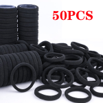 50PCS High Elastic Hair Tie Ponytail Holder Simple Solid Color Scrunchies Hair Accessories