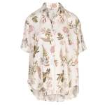 Botanical Floral Print Over Sized Shirt - Cream Free