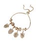 Harry Potter Four Houses Charm Bracelet - Gold-tone Adjustable Bracelet