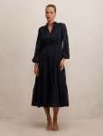 Nala Embroidered Midi Dress - 20 Navy