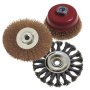 Tork Craft Wire Brush Set 3PC 100MM Twisted Knot Wheel