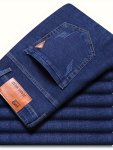 Men's Straight Leg Slightly Stretch Long Pants Casual Business Comfort Fit Denim Jeans