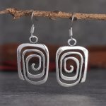 Chic Spiral Dangle Earrings For Women - Silvery Alloy Gothic Punk Style Perfect For Daily Wear & Parties