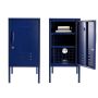 Steel Single Door Bedside Pedestal Shorty Storage Cabinet - Navy Blue