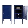 Steel Single Door Bedside Pedestal Locker Shorty Storage Cabinet - Navy Blue