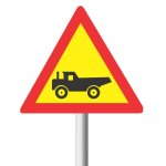 Construction Vehicle Crossing Road Sign TW345