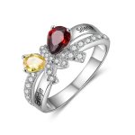 CRI10550801-2ST Sterling Silver Butterfly Cz Ladies Birthstone Ring