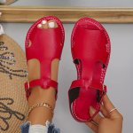 Women's Summer Flat Sandals Versatile Ankle Buckle Strap Lightweight Flat Vacation Footwear Comfortable Peep Toe Beach Shoes
