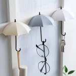 3PCS Umbrella-shaped Adhesive Key Hooks - Punch-free Strong Wall Mount For Home Kitchen & Bathroom Decor