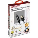 Promate Linkmate.duo Dual-ended Charge And Sync Cable For Apple Lightning And Micro-usb Devices Ideal For User Who Carries Multi
