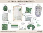 Cot Duvet Bedding Dino Dinosaur Dotty Drawing Dino Dinosaur More Simple Set
