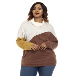 Donnay Plus Size Casual Knit Colour Block Dolman Cut & Sew Top - Multi