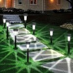 10-PACK Solar Path Lights - Long-lasting Illumination For Walkways Patios Gardens And Driveways - Switch-controlled Plastic Mate