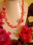 Freshwater Pearl Bead Necklace With Pink Roses