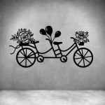 Bicycle With Flowers And Balloons - Rust Coat L 1000 X H 500MM