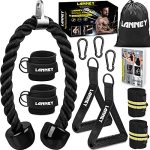 Tricep Rope Cable Machine Attachment 35" Triceps Pull Down Rope Lat Pulldown Attachments Home Gym Accessories Set With Resistanc