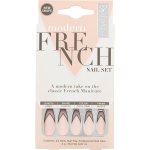 Salon Perfect Modern French Nail Set Black French Tips 24 PACK