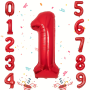 1PC Red Foil Number Balloons 40.64CM Foil Number Balloon Happy Birthday Party Decoration Scene Decor Holiday Accessory Birthday Party Supplies Home Decor