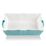 Sweejar Casserole Dishes For Oven Ceramic 9X13 Baking Dish Wave Edge Bakeware With Handles Large Rectangular Lasagna Pan Deep Fo
