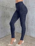 Leopard Print Skinny Leggings Sexy High Waist Stretchy Leggings Women's Clothing