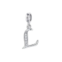Silver Dazzling Pendant Charm Sparkling Alphabet Charm - Letter I