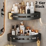 2PCS Corner Shower Caddy Adhesive Shower Shelves No Drilling Toilet Storage Rack Without Punching Rustproof Stainless Steel Bath