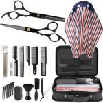 Hair Cutting Kit 22 Pcs Professional Barber hair Salon Tool Set Barber Bag Includes Hairdressing Scissors Shears Barber Cape Com