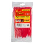 Tork Craft - Nylon Cable Ties 3.5MM X 150MM Red - 100 Pieces