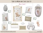Cot Duvet Bedding Bear Teddy In The Moon And Stars Gold Set Neutral
