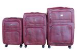 Luggage Bag Set Of 3 Pu Leather Travel Suitcases 28'24'22' Inch Dark Brown