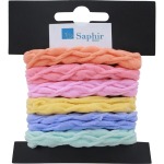 Saphir Large Hairbands Assorted Bright Colours 6 PACK
